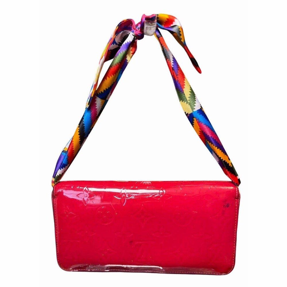 Louis Vuitton Monogram Red Dark Pink Vernis Patent Leather Zippy Long Wallet COA